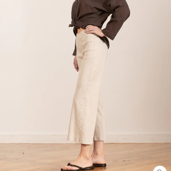 Avenue Montaigne- Alex Cropped Cotton Blend Relqxed Pants - Picture 2 of 11